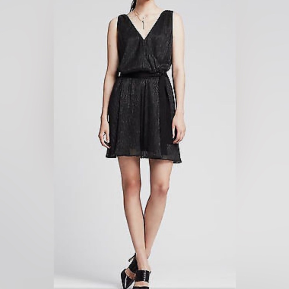 Banana Republic Black Party Sparkle Shimmer Dress Size 14